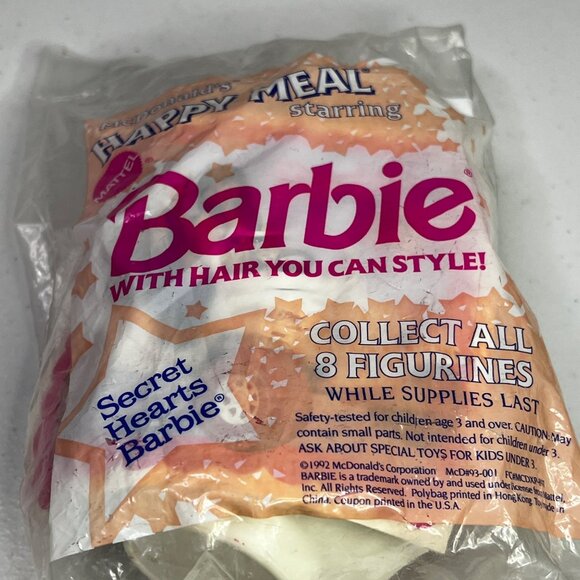 Vintage 1992 McDonalds Happy Meal Secret Hearts Barbie Toy - Picture 3 of 4